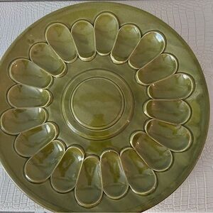 Vintage Olive Green Serveware Platter